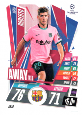 fotbalová kartička 2020-21 Topps Match Attax Champions League Extra Away Kit AK10 Sergi Roberto FC Barcelona