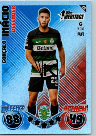 fotbalová kartička 2024-25 Topps Match Attax UEFA Club Competitions Topps Heritage 459 Goncalo Ignacio (Sporting Clube de Portugal)