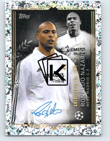 2023-24 Topps Champions League samolepka Greatest Off All Time Ronaldo Nazario Real Madrid CF