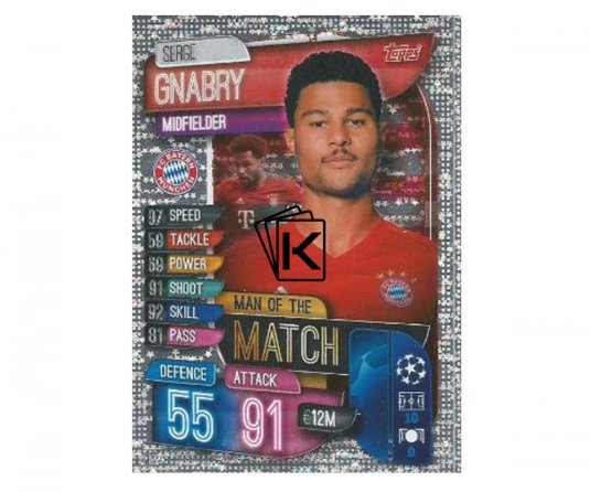 Fotbalová kartička 2019-2020  Topps Champions League Match Attax -  Man of the Match Serge Gnabry FC Bayern Munchen