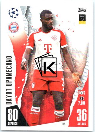 Fotbalová kartička 2023-24 Topps Match Attax UEFA Club Competitions 192 Dayot Upamecano FC Bayern München