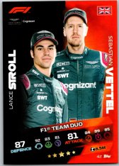 2021 Topps Formule 1 Turbo Attax 42 Team Duo Lance Stroll Sebastian Vettel Aston Martin