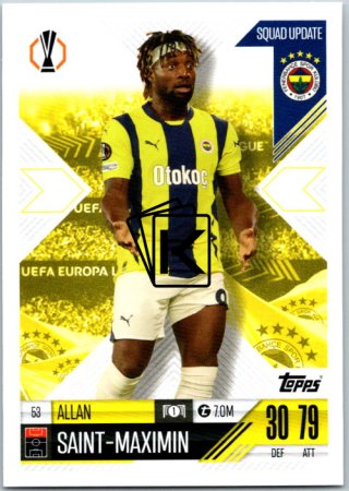 Fotbalová kartička 2024-25 Topps Match Attax EXTRA UEFA Club Competitions Squad Update 53.  Allan Saint-Maximin (Fenerbahçe SK)