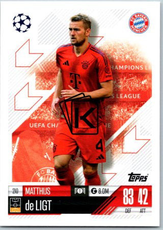 fotbalová kartička 2024-25 Topps Match Attax UEFA Club Competitions 210 Mathijs de Ligt (FC Bayern München)