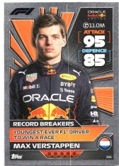 2022 Topps Formule 1Turbo Attax F1 Record Breakers 286 Max Verstappen (Red Bull Racing)