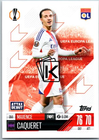 fotbalová kartička 2024-25 Topps Match Attax UEFA Club Competitions 356 Maxence Caqueret (Olympique Lyonnais)  -  Attax Debut