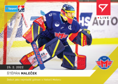 Hokejová kartička SportZoo 2021-22 Live L-110 Štěpán Maleček HC Motor České Budějovice /46