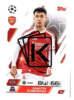 fotbalová kartička 2025-26 Topps Match Attax UCC 36 Martín Zubimendi (Arsenal)