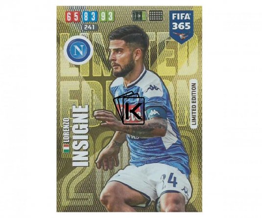 Fotbalová kartička Panini FIFA 365 – 2020 Limited Edition Lorenzo Insigne SSC Neapol