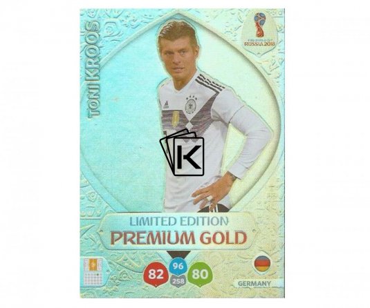 Fotbalová kartička Panini Adrenalynl XL World Cup Russia 2018 Limited Edition Premium Gold Toni Kroos