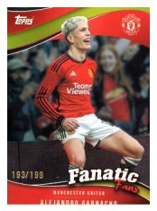 fotbalová kartička 2024-25 Topps Manchester United Fan Set Fanatics fans FF-1 Alejandro Garnacho Yellow /199