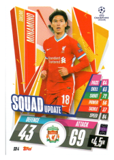 fotbalová kartička 2020-21 Topps Match Attax Champions League Extra Squad Update SU4 Takumi Minamino Liverpool FC