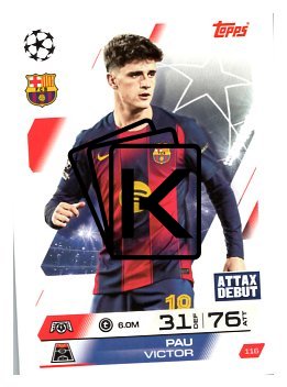 fotbalová kartička 2025-26 Topps Match Attax UCC 116 Pau Victor (FC Barcelona)
