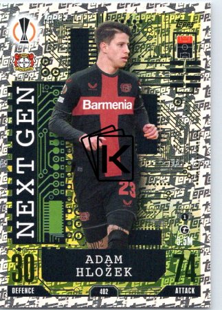 Fotbalová kartička 2023-24 Topps Match Attax UEFA Club Competitions Next Gen 402 Adam Hložek Bayer 04 Leverkusen