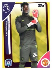 fotbalová kartička 2025-26 Topps  Premier League 200 André Onana (Manchester United)  - PARALLEL Yellow