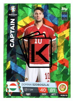 fotbalová karta Topps Match Attax EURO 2024 Green parallel HUN15 Dominik Szoboszlai