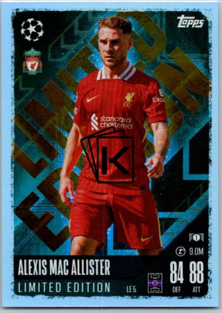 fotbalová kartička 2024-25 Topps Match Attax UEFA Club Competitions Limited Edition LE5 Alexis Mac Allister (Liverpool)