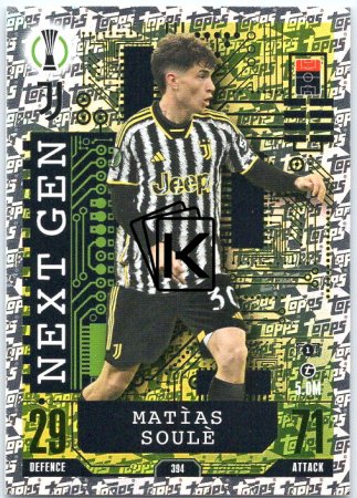 Fotbalová kartička 2023-24 Topps Match Attax UEFA Club Competitions Next Gen 394 Matias Soule Juventus