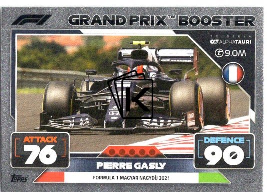 2022 Topps Formule 1Turbo Attax F1 Grand Prix Booster Cards 322 Pierre Gasly (Scuderia AlphaTauri)