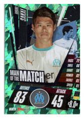 fotbalová kartička Topps Match Attax Champions League 2020-21 Man of the Match MM20 Hiroki Sakai - Olympique de Marseille