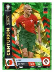 fotbalová karta Topps Match Attax EURO 2024 Green parallel Centurion CC 9 Pepe (Portugal