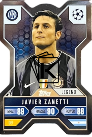 Fotbalová kartička 2024-25 Topps Match Attax EXTRA UEFA Chrome X 8 Javier Zanetti (FC Internazionale Milano)