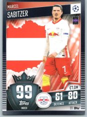 fotbalová kartička 2020-21 Topps Match Attax 101 Champions League 99  Marcel Sabitzer RB Lipsko