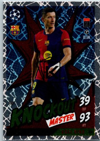 Fotbalová kartička 2024-25 Topps Match Attax EXTRA UEFA Club Competitions Knockout Master 304 Robert Lewandowski (FC Barcelona)