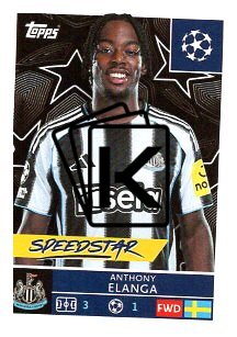 2025-26 Topps Champions League  Newcastle United 324 Anthony Elanga