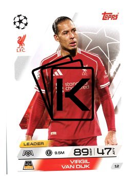 fotbalová kartička 2025-26 Topps Match Attax UCC 12 Virgil van Dijk (Liverpool)