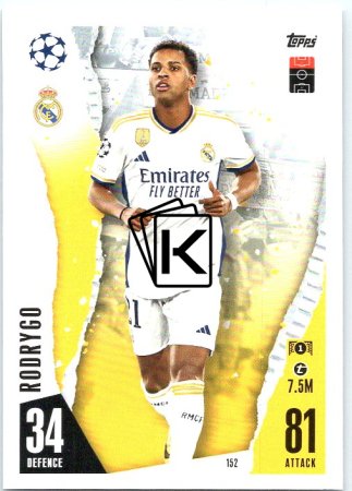 Fotbalová kartička 2023-24 Topps Match Attax UEFA Club Competitions 152 Rodrygo Real Madrid CF