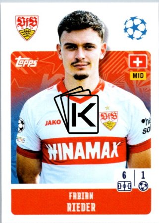 2024-25 Topps Champions League 386 Fabian Rieder (VfB Stuttgart)