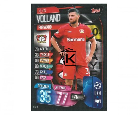 Fotbalová kartička 2019-2020  Topps Champions League Match Attax - Bayern 04 Leverkusen - Kevin Volland 11