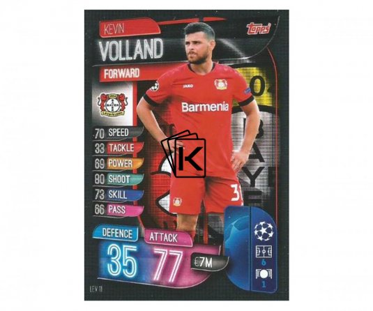 Fotbalová kartička 2019-2020  Topps Champions League Match Attax - Bayern 04 Leverkusen - Kevin Volland 11