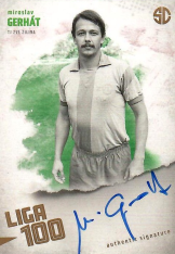 podepsaná karta 2025 Supr Cards Liga 100 GE-MI Miroslav Gerhát TJ ZVL Žilina gold /12