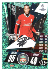 fotbalová kartička 2020-21 Topps Match Attax Champions League Extra Signature Style SI1 Virgil van Dijk Liverpool