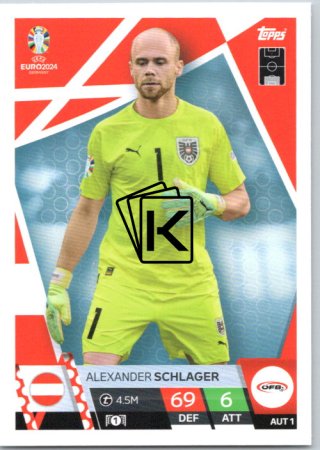 fotbalová karta Topps Match Attax EURO 2024 AUS1 Alexander Schlager (Austria)