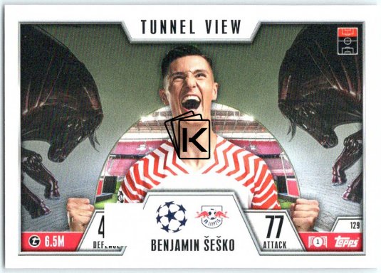 2023-24 Topps Match Attax EXTRA UEFA Club Competition Tunnel View 129 Benjamin Šeško (RB Leipzig)