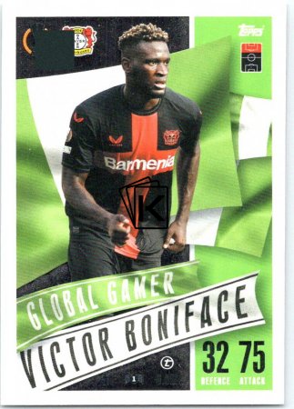 2023-24 Topps Match Attax EXTRA UEFA Club Competition Global Gamer 209 Victor Boniface (Bayer 04 Leverkusen)