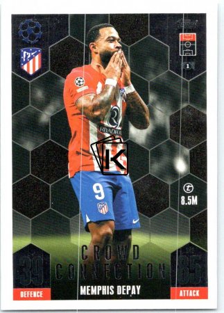 2023-24 Topps Match Attax EXTRA UEFA Club Competition Crowd Connection 242 Memphis Depay (Atlético de Madrid)