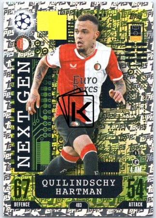 Fotbalová kartička 2023-24 Topps Match Attax UEFA Club Competitions Next Gen 403 Quilindschy Hartman Feyenoord
