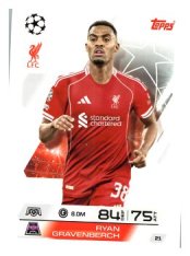 fotbalová kartička 2025-26 Topps Match Attax UCC 21 Ryan Gravenberch (Liverpool)