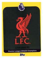 fotbalová kartička 2025-26 Topps  Premier League 163 Liverpool  - Team Logo- Premier League Champions -PARALLEL Yellow