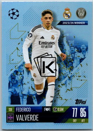 fotbalová kartička 2024-25 Topps Match Attax UEFA Club Competitions 128 Federico Valverde (Real Madrid CF)