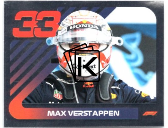 samolepka 2021 Topps Formule 1 Helmet 34 Max Verstappen Red Bull