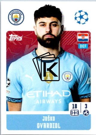 2024-25 Topps Champions League 276 Joško Gvardiol (Manchester City)