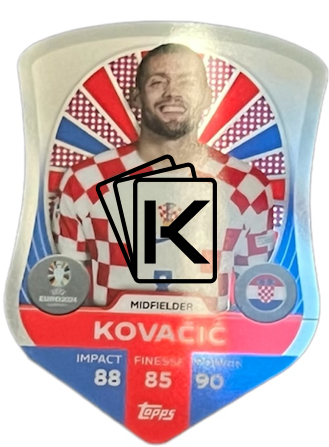 fotbalová karta Topps Match Attax EURO 2024 Chrome Elite Shield SC2 Mateo Kovačić (Croatia)