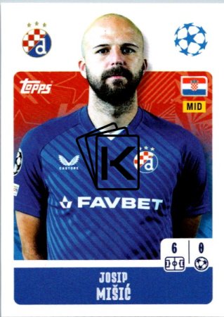 2024-25 Topps Champions League 473 Josip Mišić (GNK Dinamo Zagreb)