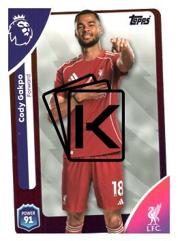 fotbalová kartička 2025-26 Topps  Premier League 175 Cody Gakpo (Liverpool)
