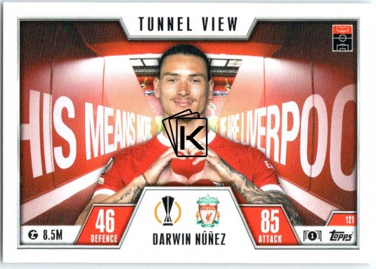 2023-24 Topps Match Attax EXTRA UEFA Club Competition Tunnel View 121 Darwin Núñez (Liverpool)
